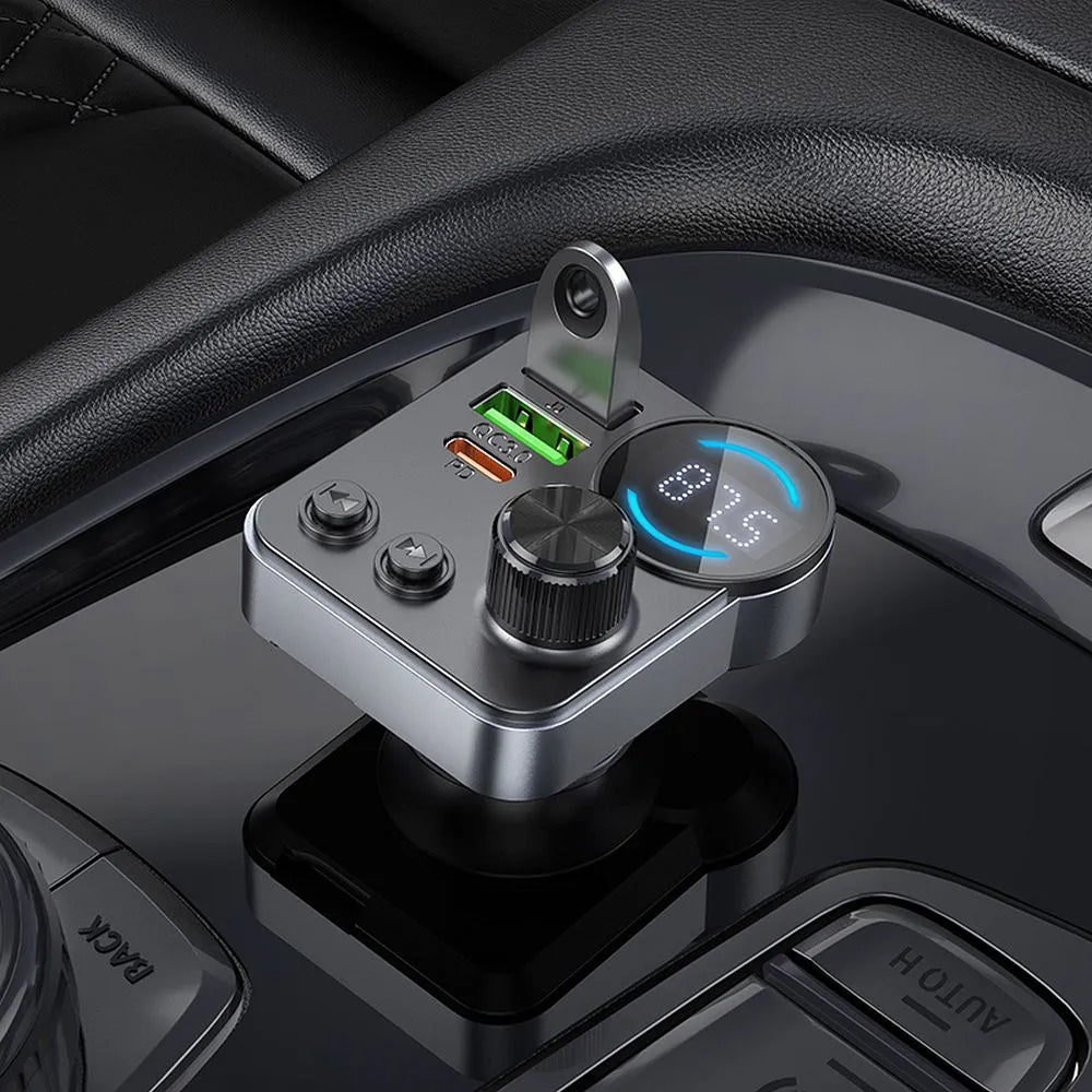 FM Bluetooth modulátor HOCO E86, 2 x USB-A - 1 x USB-C - 1 x microSD