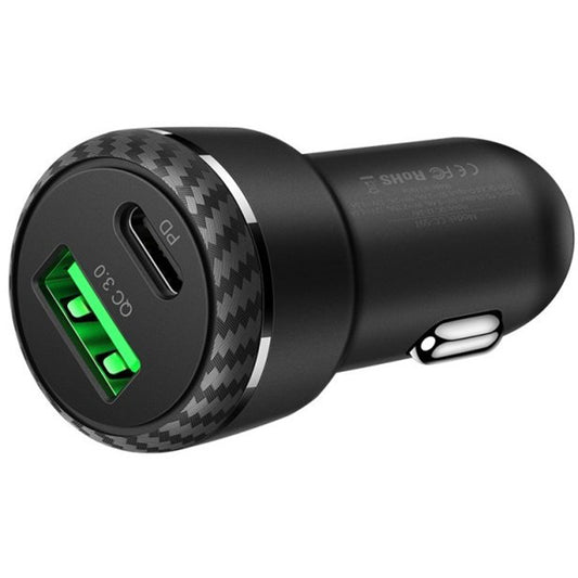 McDodo CC-5970 autós töltő, 38W, 3A, 1 x USB-A - 1 x USB-C, Fekete