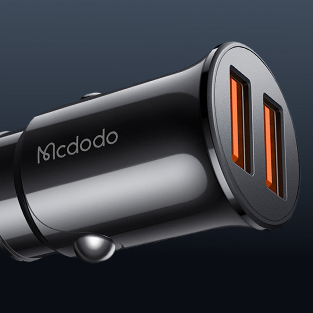 McDodo CC-6602 autós töltő, 12W, 2.4A, 2 x USB-A, Fekete