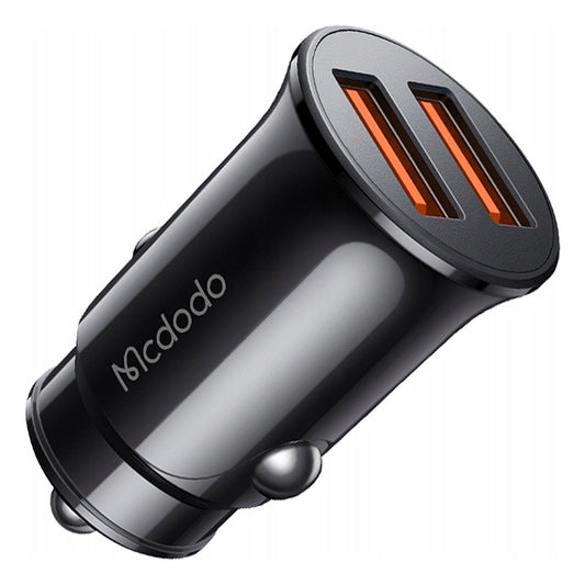 McDodo CC-6602 autós töltő, 12W, 2.4A, 2 x USB-A, Fekete