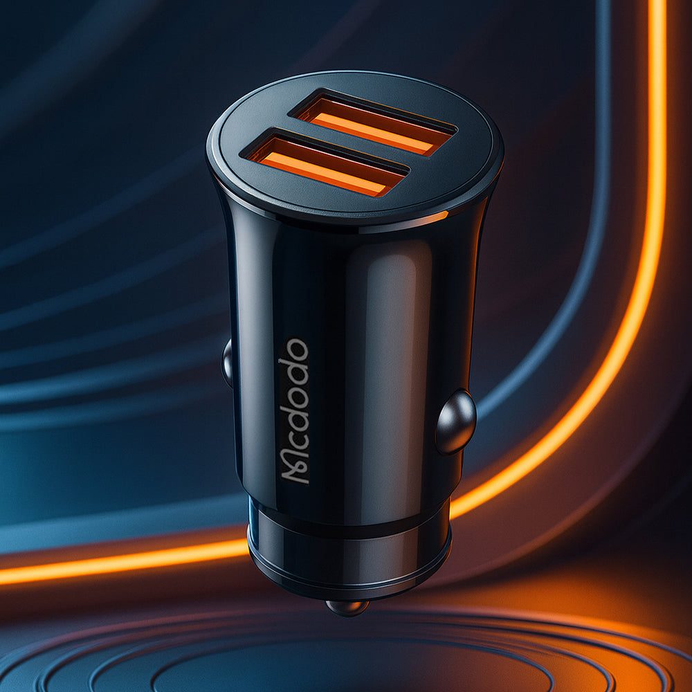 McDodo CC-6602 autós töltő, 12W, 2.4A, 2 x USB-A, Fekete