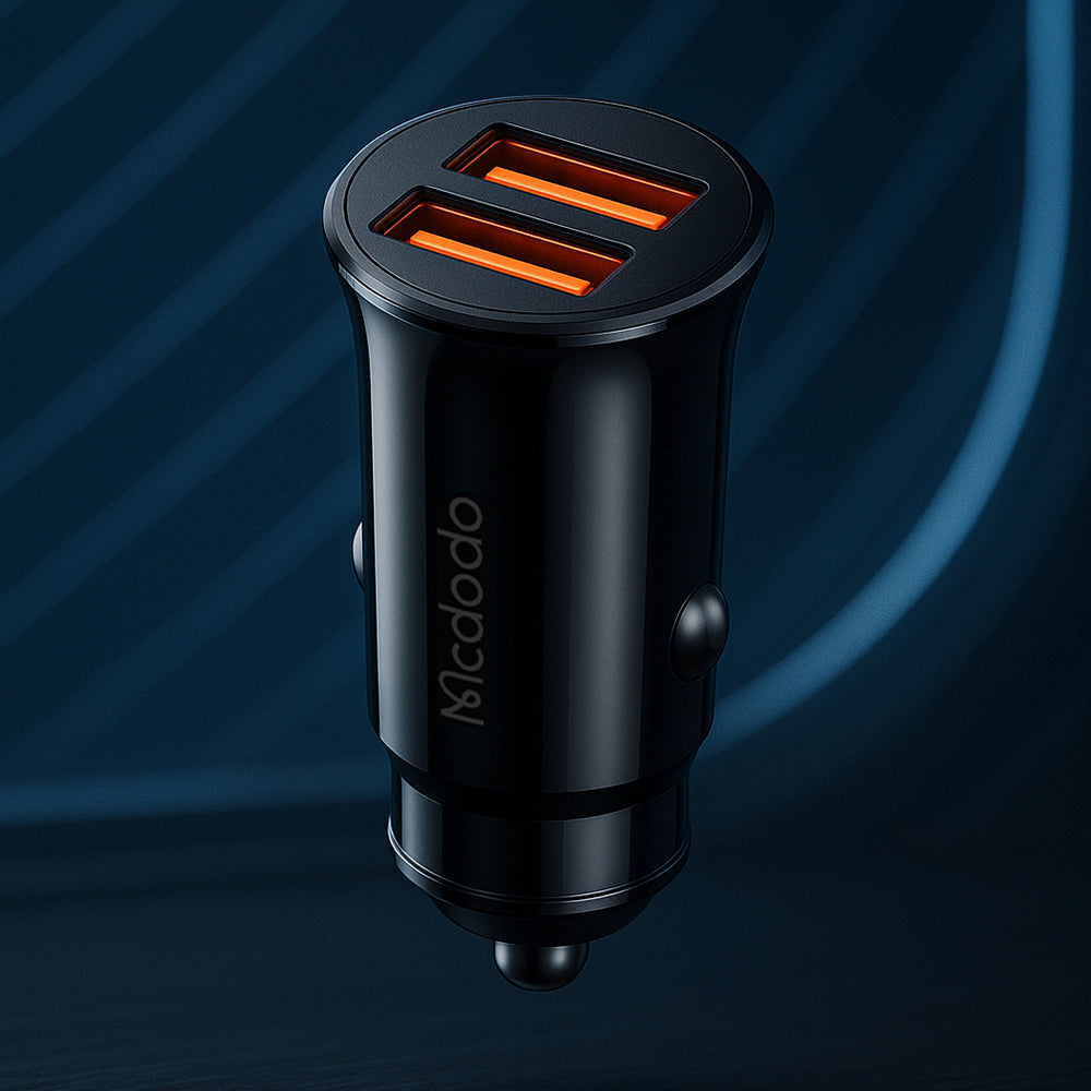 McDodo CC-6602 autós töltő, 12W, 2.4A, 2 x USB-A, Fekete