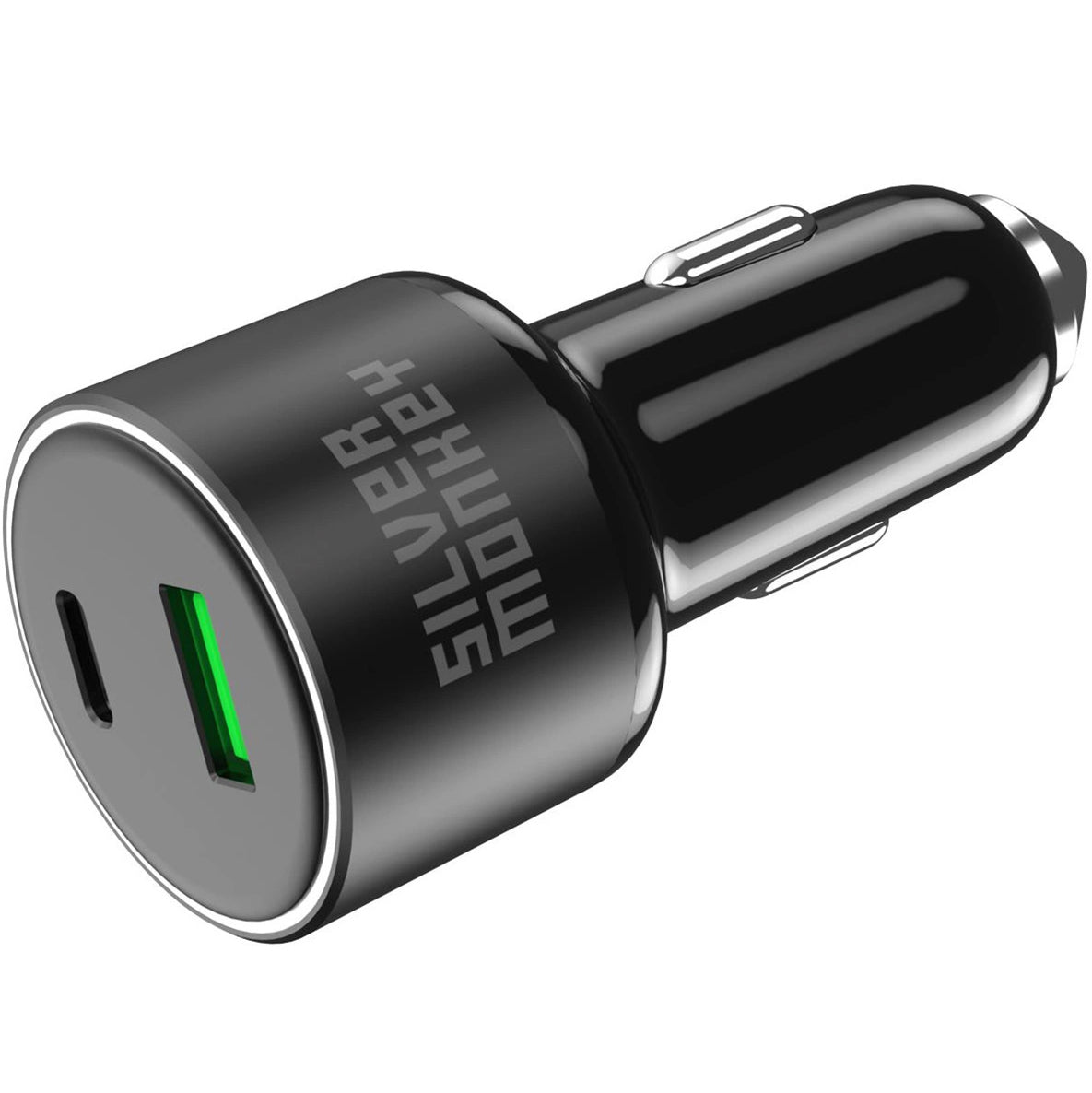 Autótöltő Silver Monkey SMA014, 100W, 3A, 1 x USB-A - 1 x USB-C, Fekete