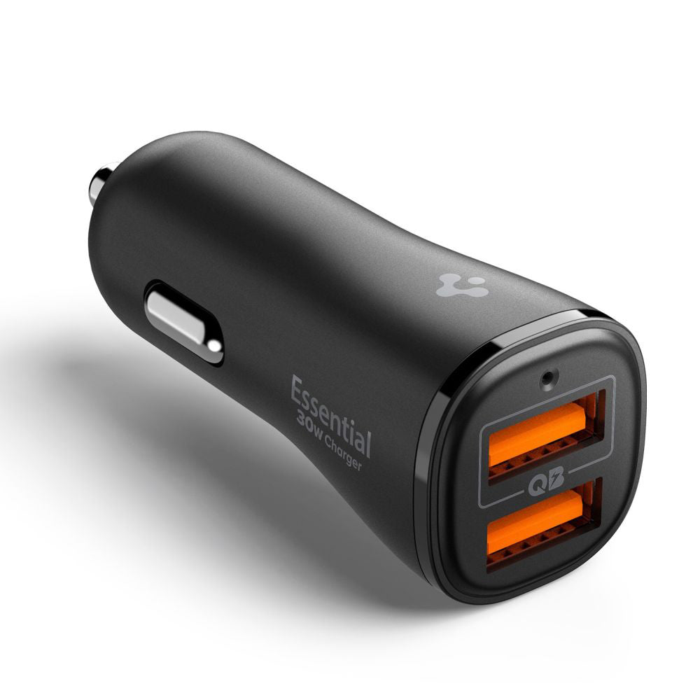 Spigen EV302 Essential autós töltő, 30W, 3A, 2 x USB-A, Fekete ACP08700