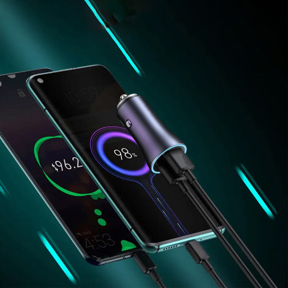 Techsuit C3 RescueVolt autós töltő, 48W, 3A, 1 x USB-A - 1 x USB-C, szürke