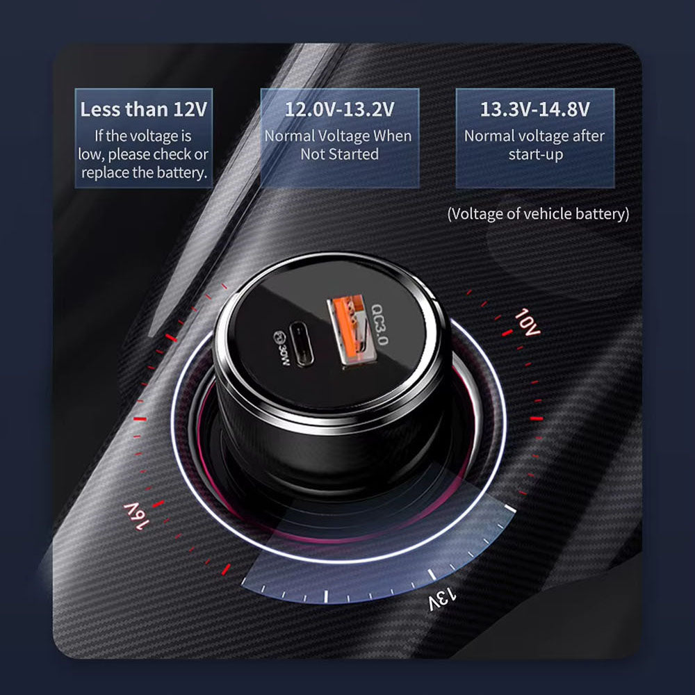Techsuit TE-P31 Premium autós töltő, 48W, 3A, 1 x USB-A - 1 x USB-C, fekete