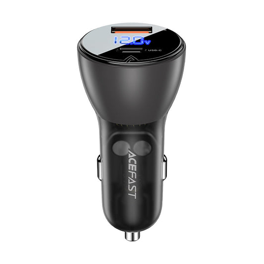 Acefast B6 autós töltő, 63W, 3,6A, 1 x USB-A - 1 x USB-C, fekete