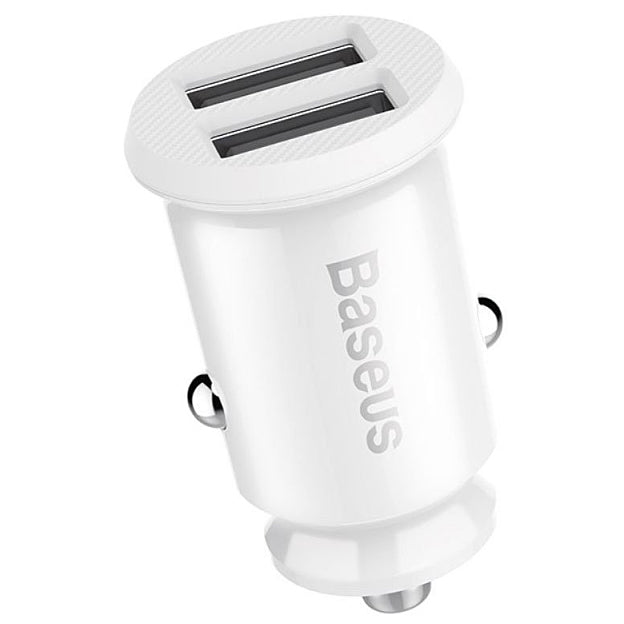 Baseus Grain autós töltő, 10.5W, 2.1A, 2 x USB-A, fehér CCALL-ML02