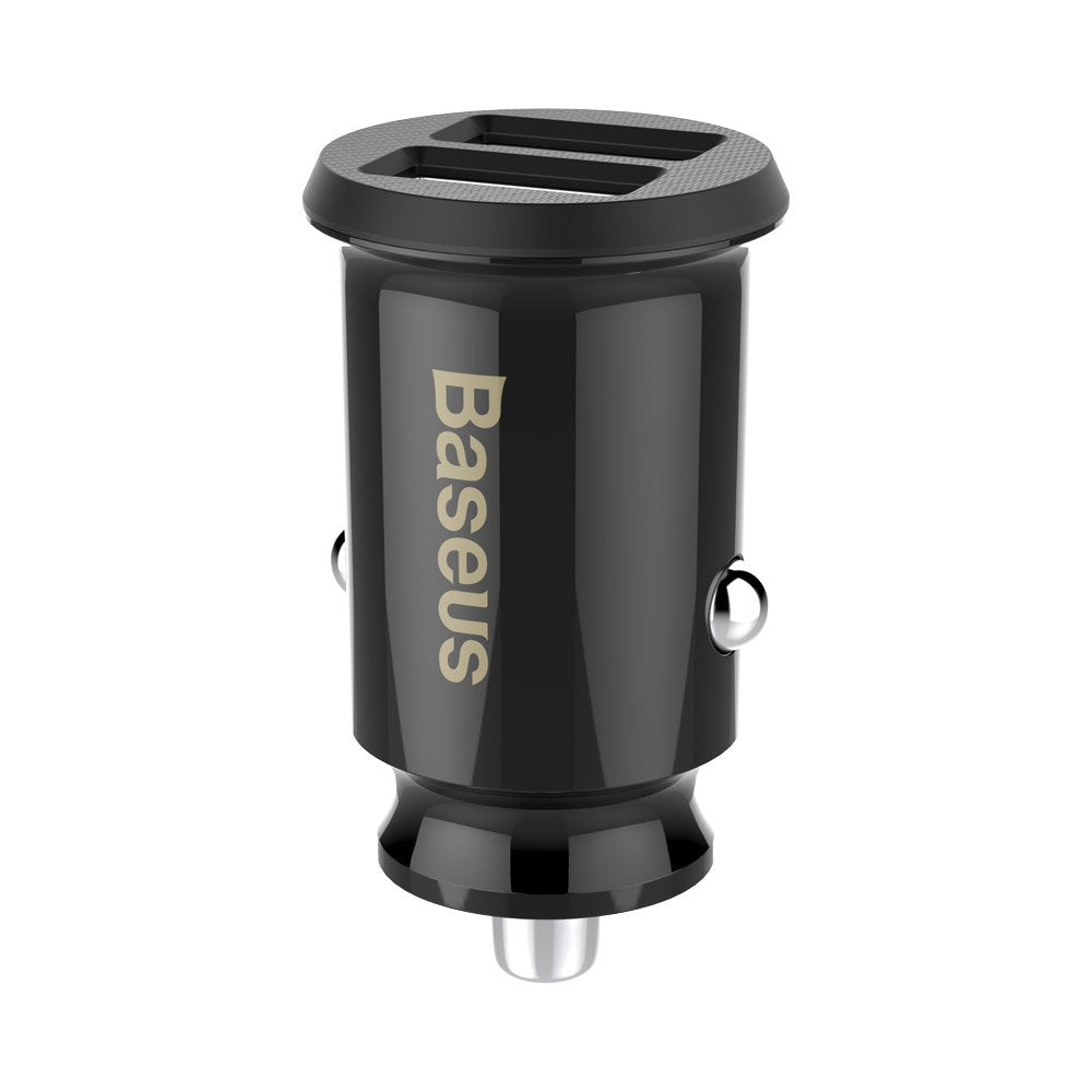 Autótöltő Baseus Grain, 10W, 2.4A, 2 x USB-A, fekete CCALL-ML01