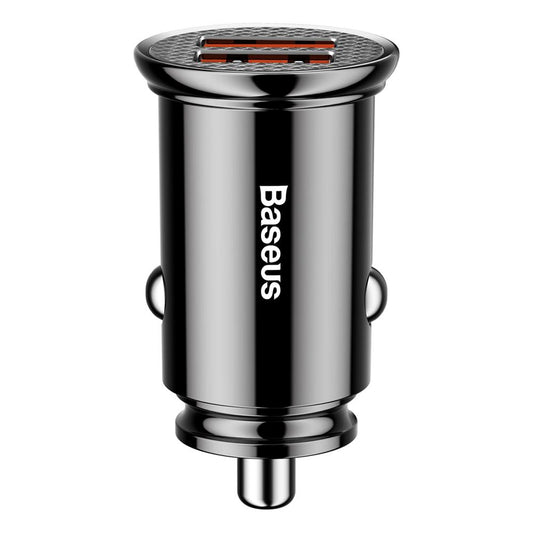 Baseus autós töltő, 30W, 5A, 2 x USB-A, fekete CCALL-YD01