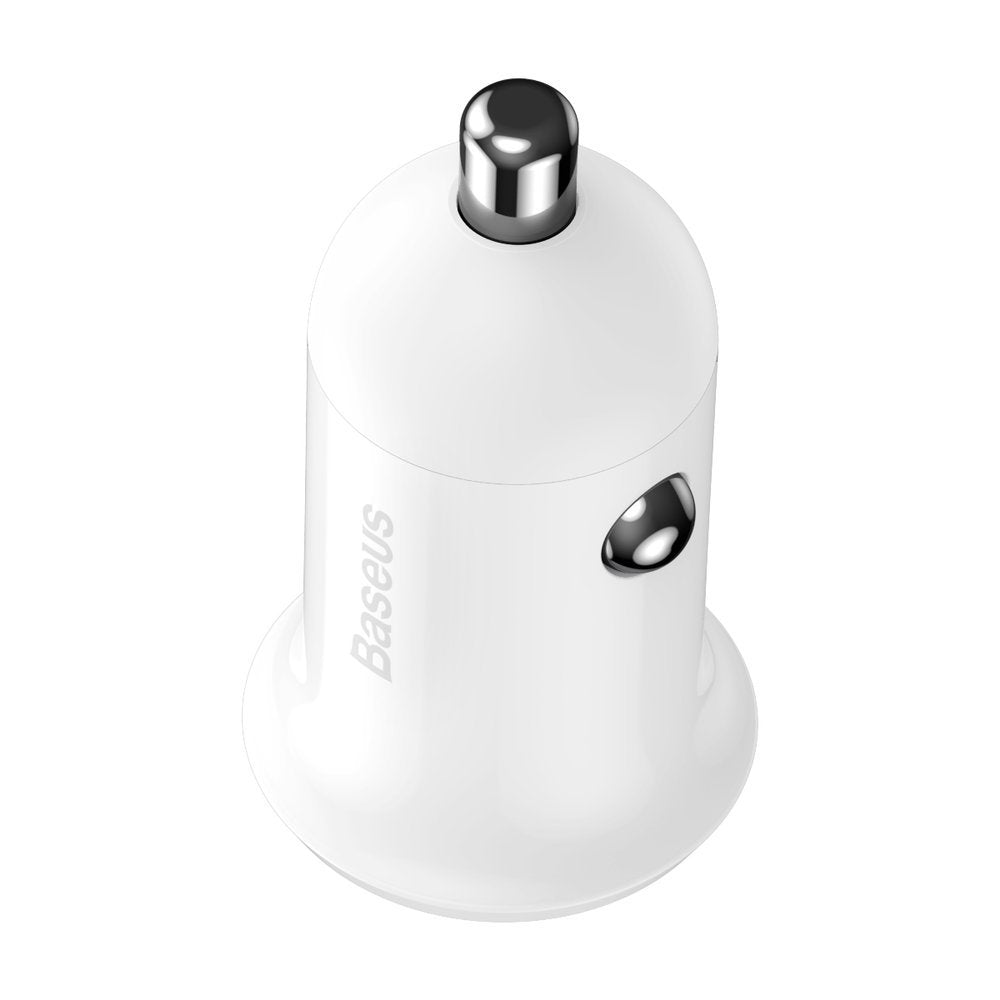 Autótöltő Baseus Grain Pro, 24W, 2,4A, 2 x USB-A, fehér CCALLP-02