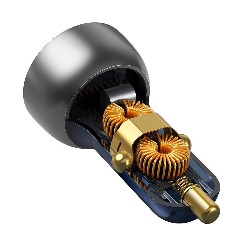 Baseus Autós Töltő, 65W, 5A, 1 x USB-A - 1 x USB-C, Szürke CCKX-C0A