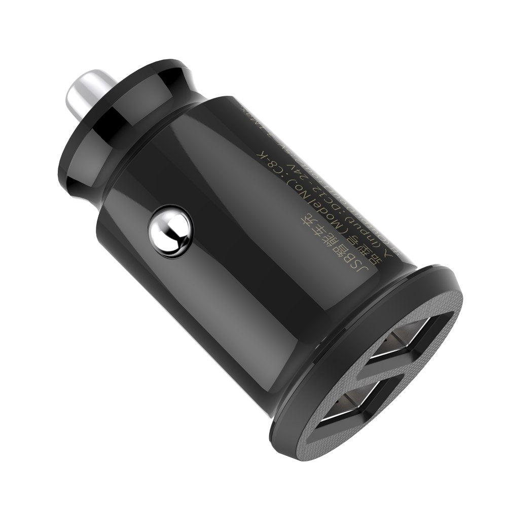 Autótöltő Baseus Grain, 10W, 2.4A, 2 x USB-A, fekete CCALL-ML01