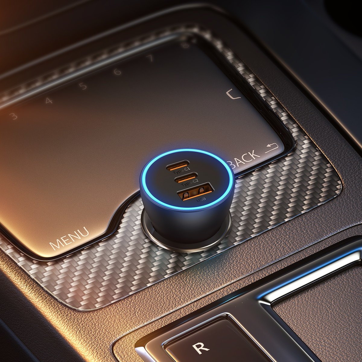 Autótöltő Baseus Golden Contactor Pro, 65W, 3A, 1 x USB-A - 2 x USB-C, szürke CGJP010013