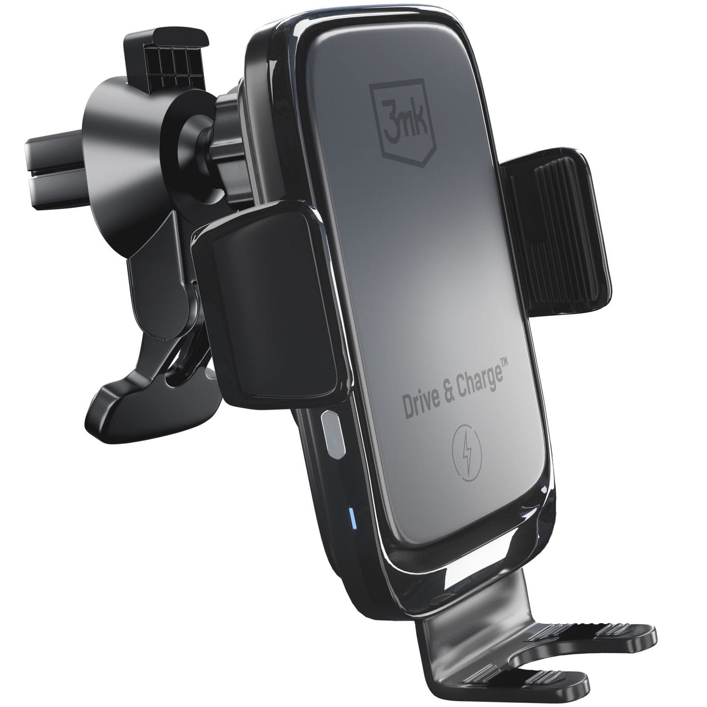 Vezeték nélküli autós töltő 3MK Drive&Charge, 15W, 1.67A, Fekete