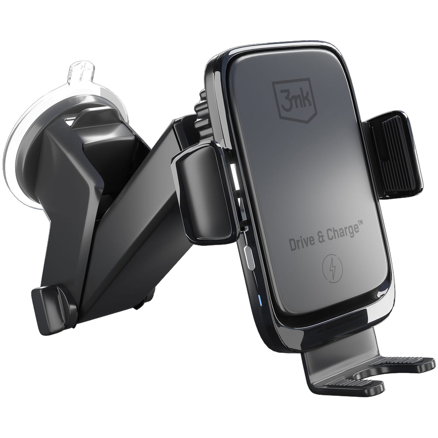 Vezeték nélküli autós töltő 3MK Drive&Charge, 15W, 1.67A, Fekete