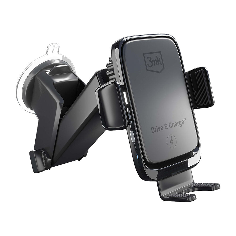 Vezeték nélküli autós töltő 3MK Drive&Charge, 15W, 1.67A, Fekete