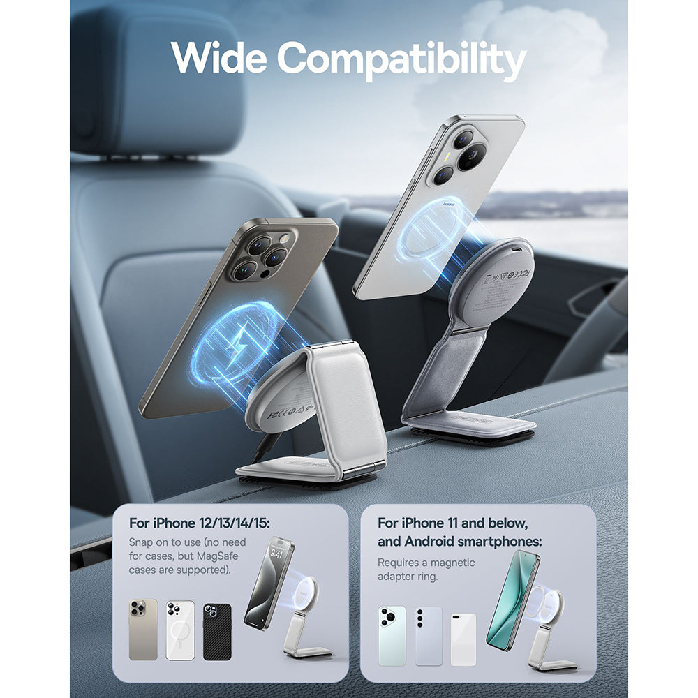 Baseus PrimeTrip C02 Wireless Car Charger, 15W, 1.67A, Silver C40169003211-00