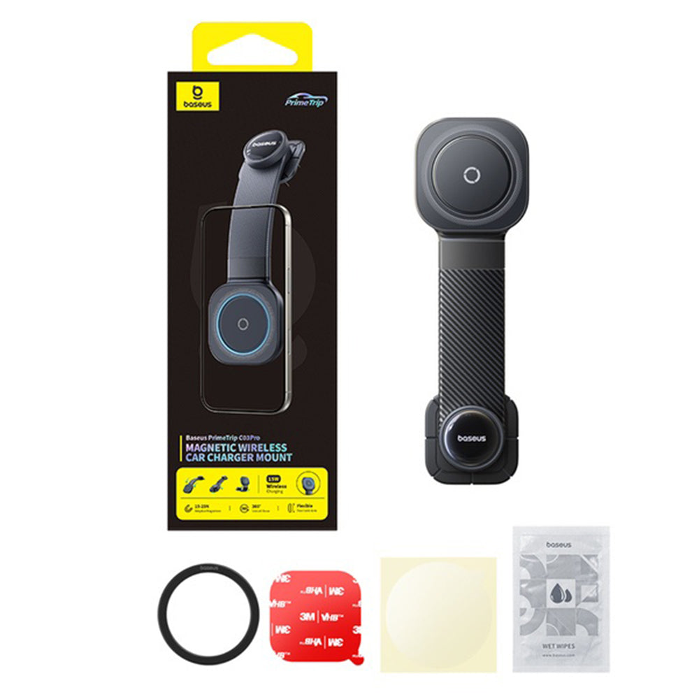 Baseus PrimeTrip C03 Pro vezeték nélküli autós töltő, 15W, 1.67A, Fekete C0013701