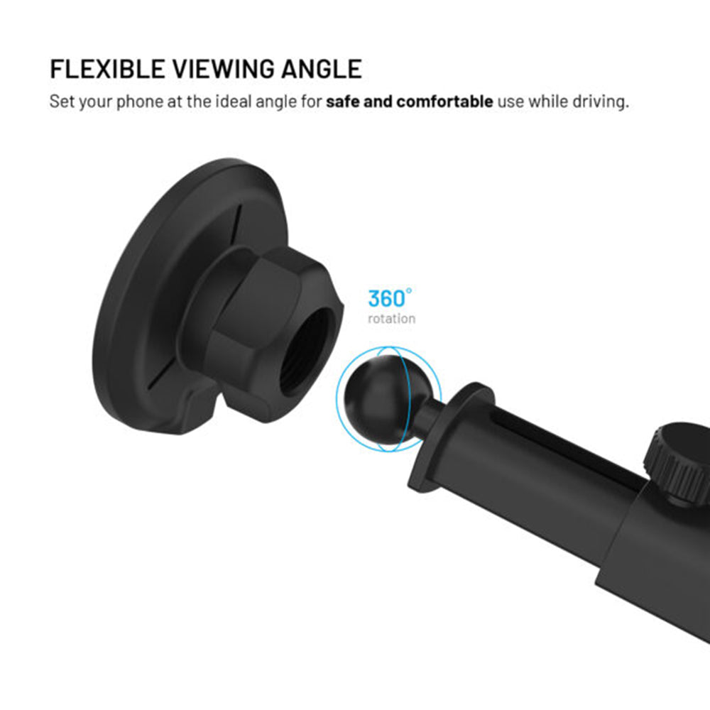 Autós vezeték nélküli töltő Fixed MagRound 2 XL, 15W, 1.67A, Fekete