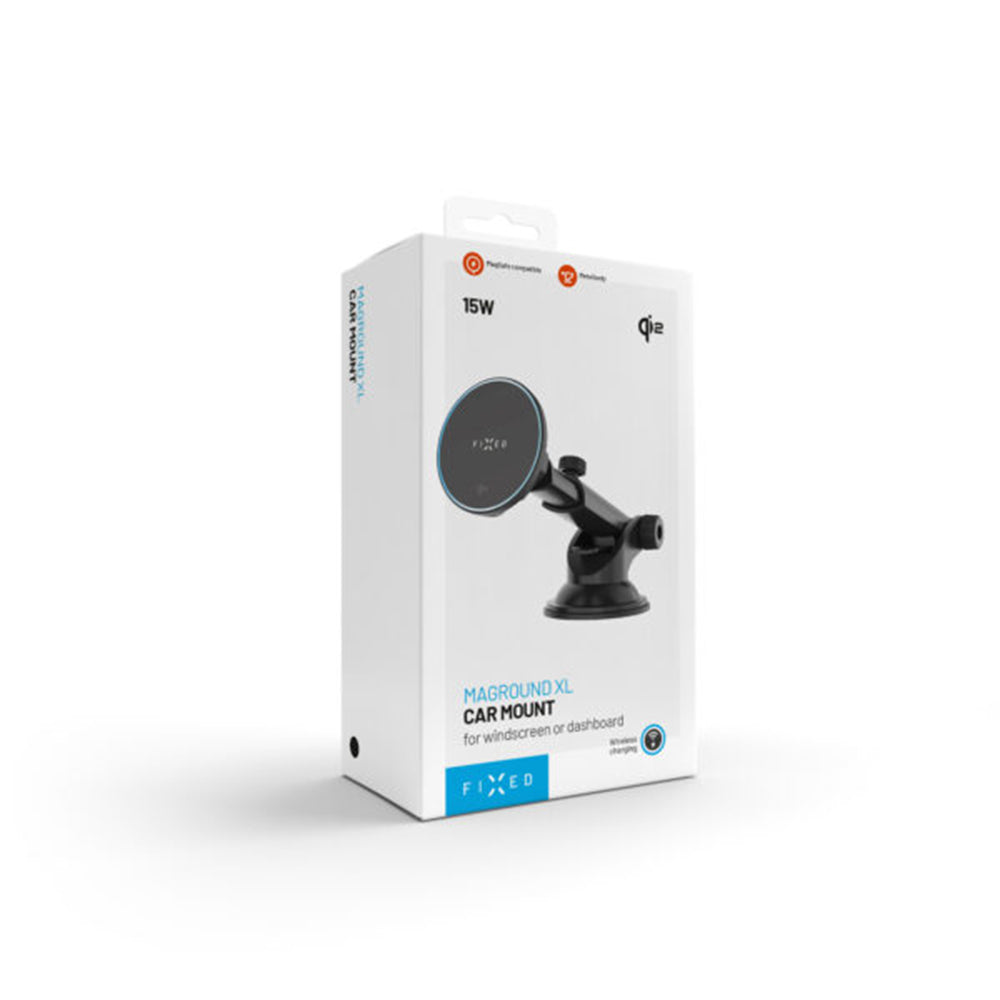 Autós vezeték nélküli töltő Fixed MagRound 2 XL, 15W, 1.67A, Fekete
