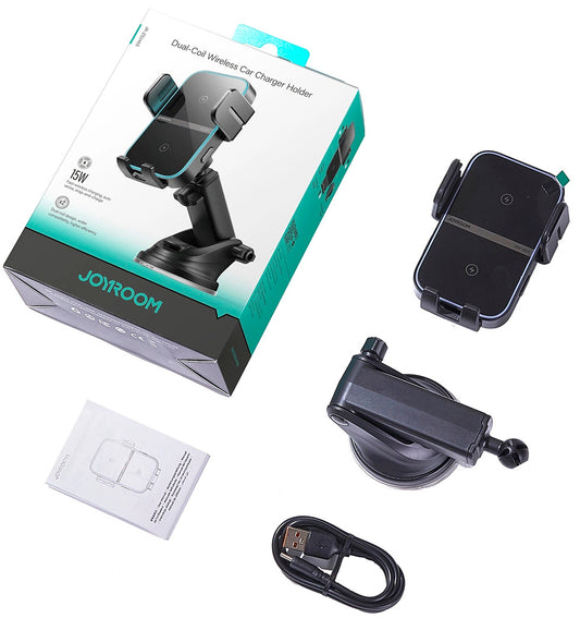 Joyroom JR-ZS246s vezeték nélküli autós töltő, 15W, 1.67A, Fekete