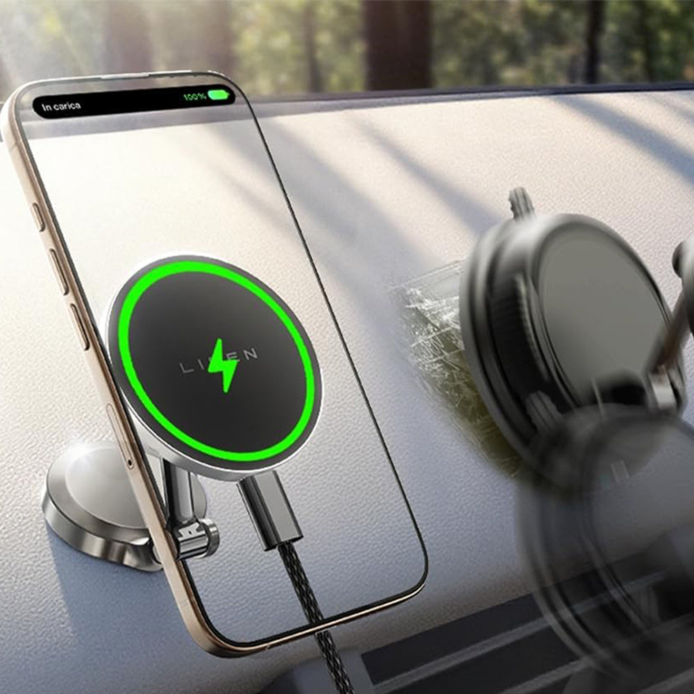 Lisen Autós Vezeték Nélküli Töltő, 15W, 1.67A, Fekete YL0223090006