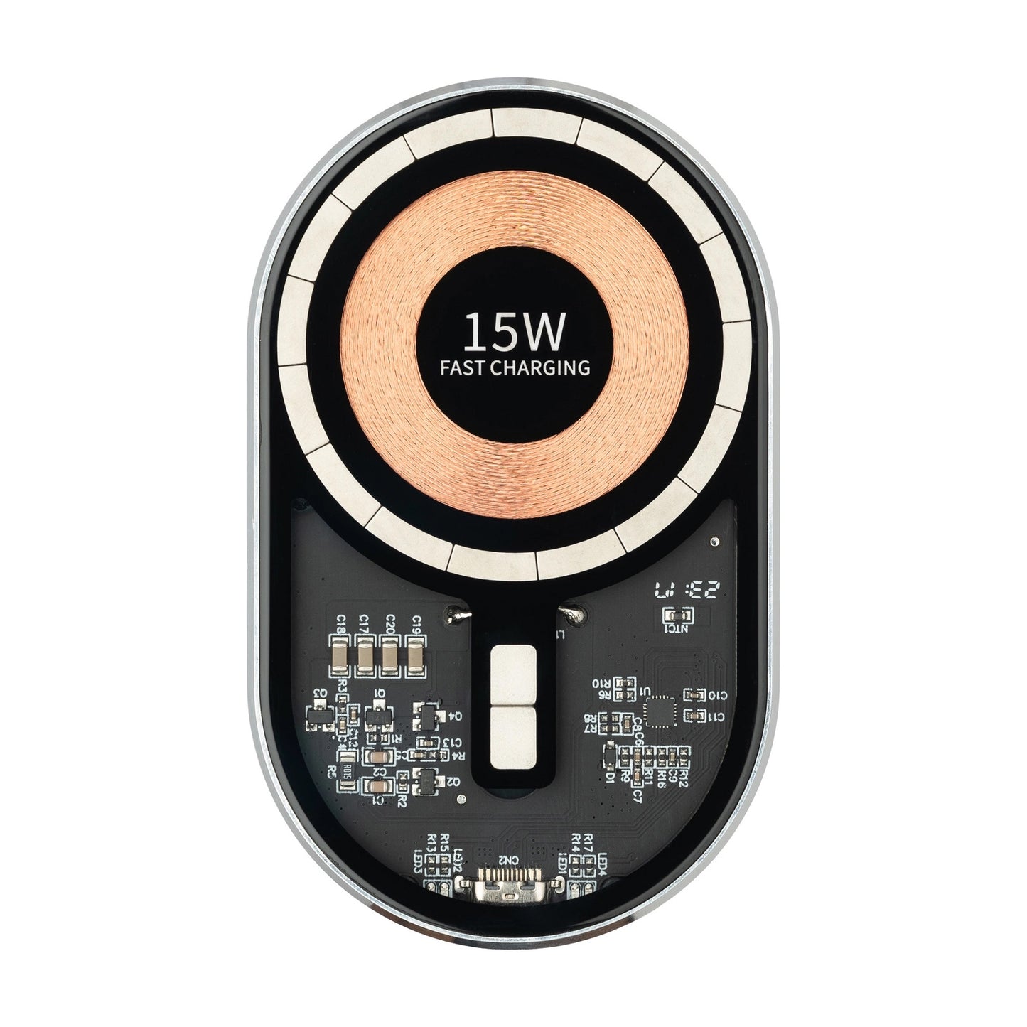 Qualo QTUS-K-15-07 Wireless Car Charger, 15W, 1.67A, Gray