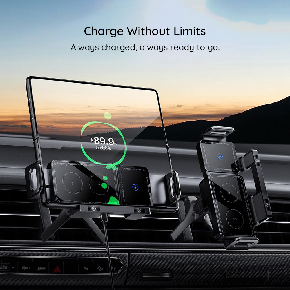 Techsuit SW1 ModoDock vezeték nélküli autós töltő, 15W, 1.67A, Fekete