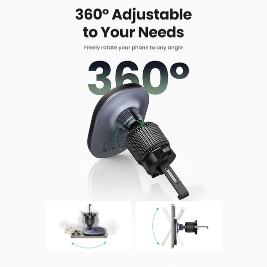 UGREEN CD345 Vent vezeték nélküli autós töltő, 15W, 1.67A, Fekete