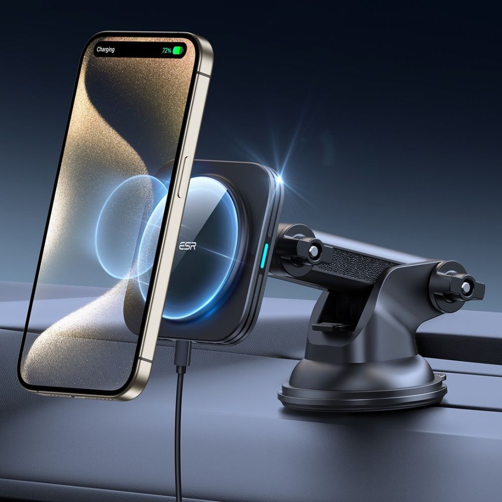ESR Halolock Dash vezeték nélküli autós töltő, 15W, 1.67A, Fekete