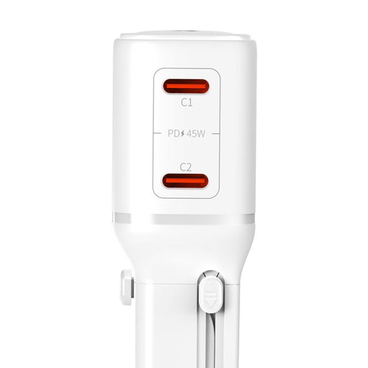 3MK Globe Travel hálózati töltő, 45W, 3A, 2 x USB-C, Fehér