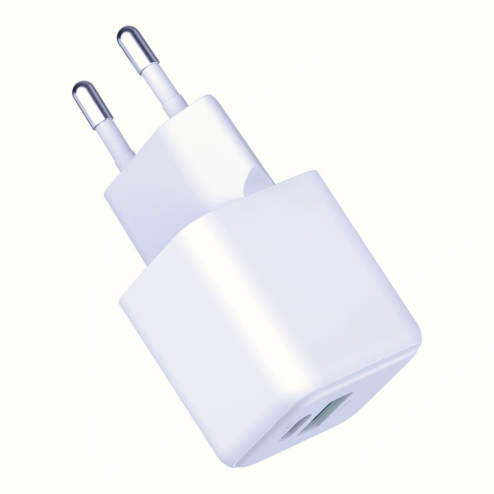 3MK Hyper Hálózati Töltő, 20W, 3A, 1 x USB-A - 1 x USB-C, Fehér