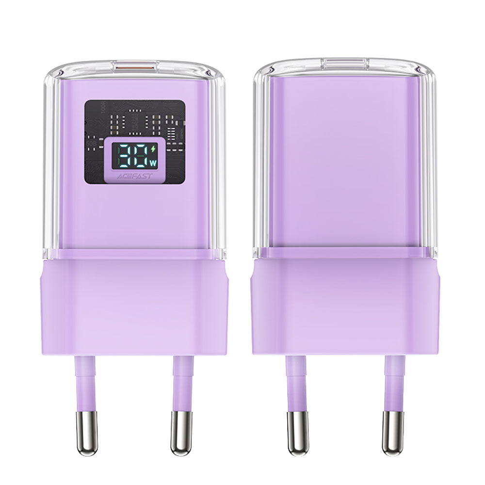 Acefast A53 Sparkling Display hálózati töltő, 30W, 3A, 1 x USB-C, Lila