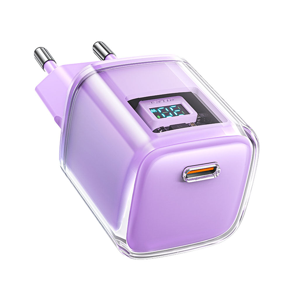 Acefast A53 Sparkling Display hálózati töltő, 30W, 3A, 1 x USB-C, Lila