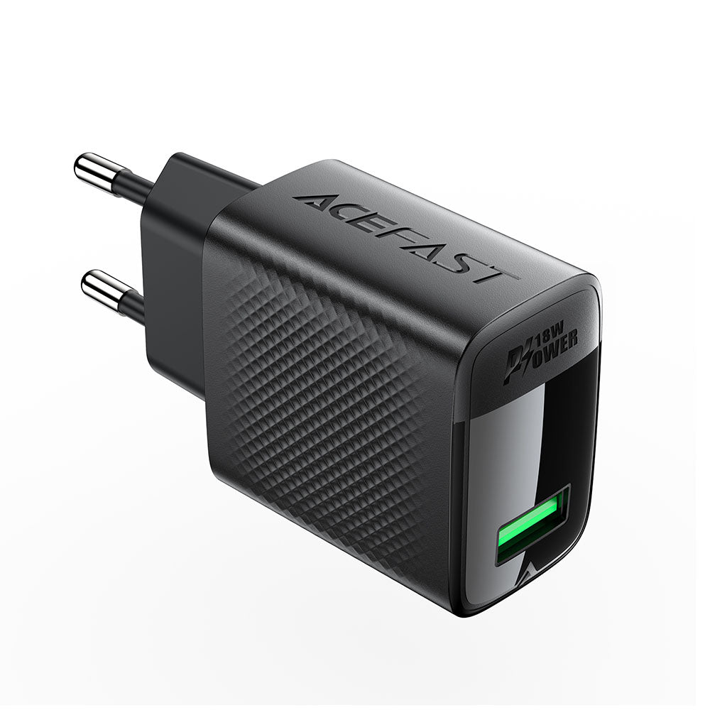 Acefast A90 hálózati töltő, 18W, 3A, 1 x USB-A, Fekete