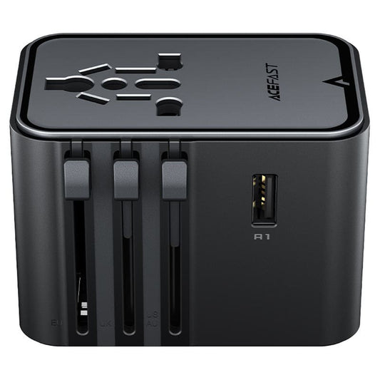 Acefast Z8 Travel Network Charger, 45W, 3A, 2 x USB-A - 3 x USB-C, Black