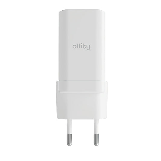 Allity Network Charger. ATC-01-45WCC Fast, 45W, 3A, 1 x USB-A - 1 x USB-C, White
