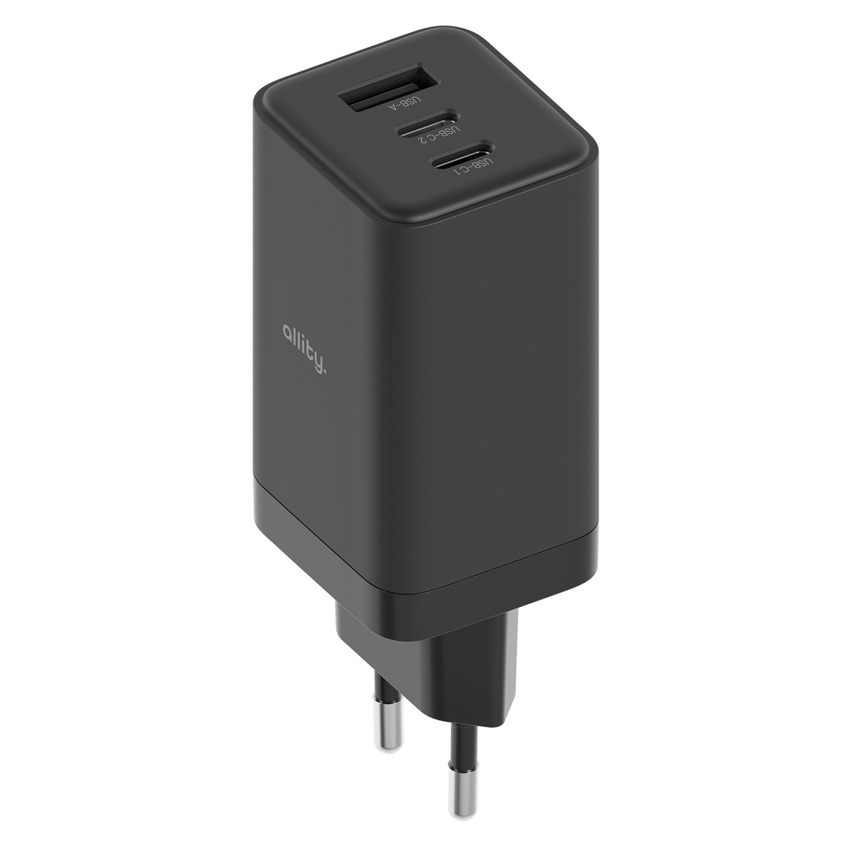 Allity Hálózati Töltő. ATC-01-65WACC Fast, 65W, 3.25A, 1 x USB-A - 2 x USB-C, Fekete