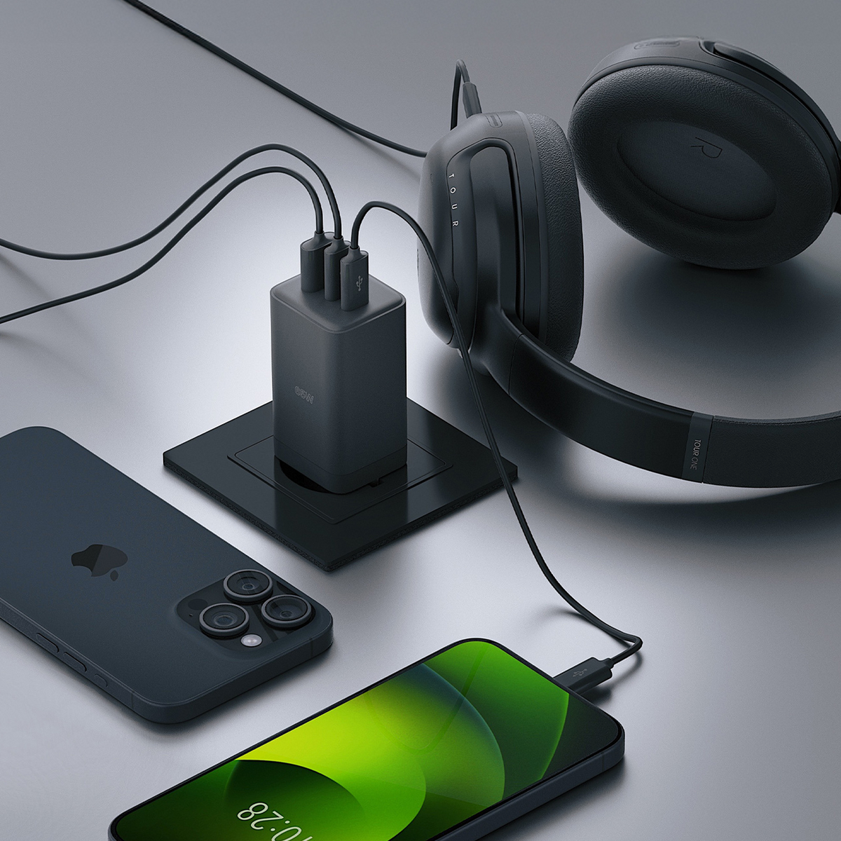 Allity Hálózati Töltő. ATC-01-65WACC Fast, 65W, 3.25A, 1 x USB-A - 2 x USB-C, Fekete