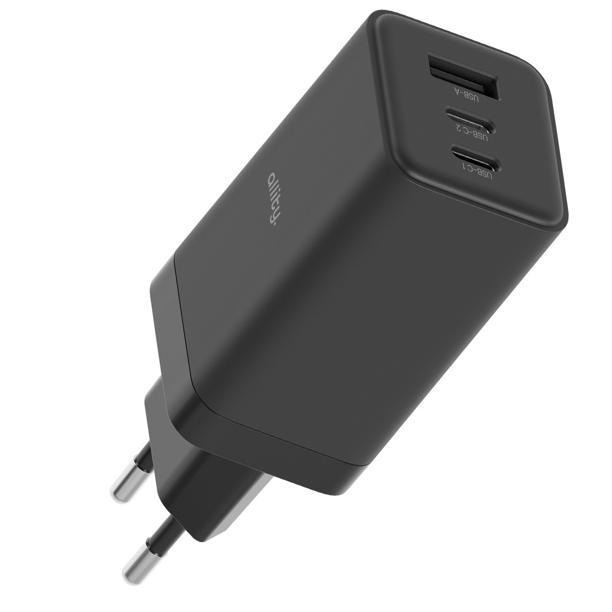 Allity Hálózati Töltő. ATC-01-65WACC Fast, 65W, 3.25A, 1 x USB-A - 2 x USB-C, Fekete
