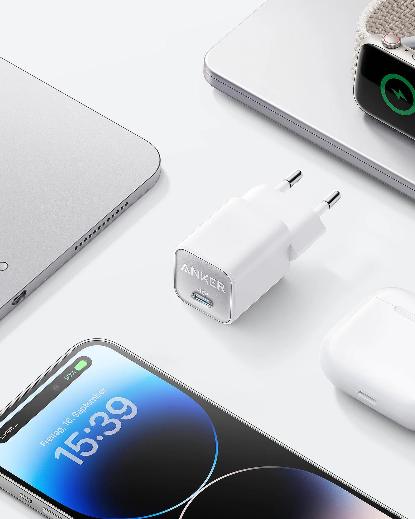 Hálózati töltő Anker 511 Nano 3, 30W, 3A, 1 x USB-C, fehér A2147G21