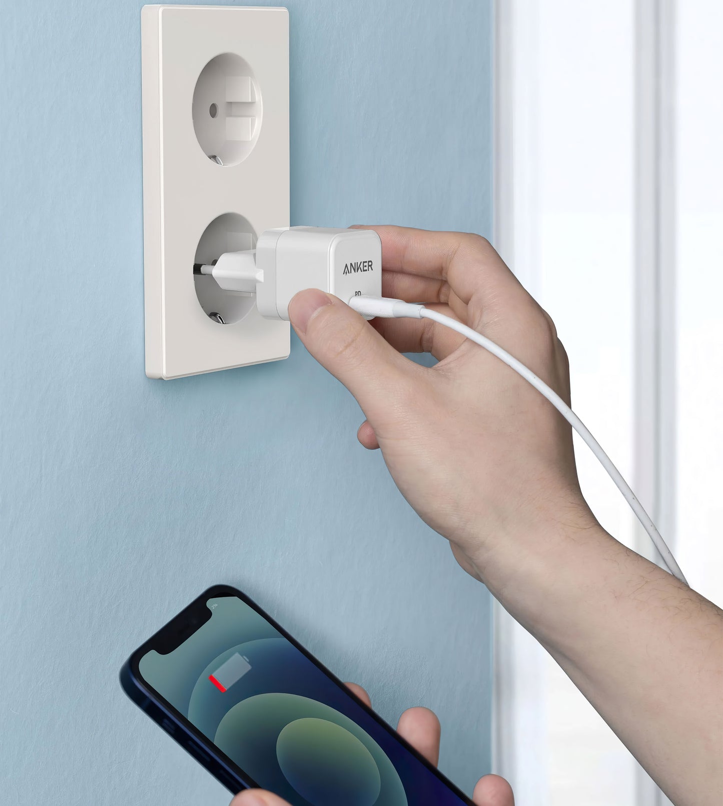 Anker PowerPort III Cube hálózati töltő, 20W, 3A, 1 x USB-C, fehér A2149G21