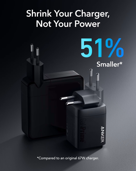 Anker Prime hálózati töltő, 67W, 5A, 1 x USB-A - 2 x USB-C, Fekete, Újracsomagolt A2669313
