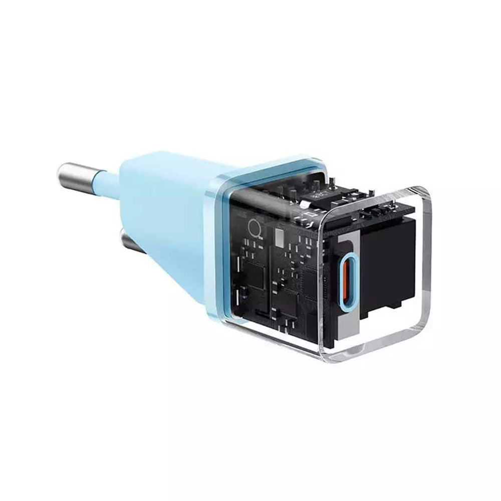 Baseus GaN Mini 1C Hálózati Töltő, 20W, 3A, 1 x USB-C, Kék CCGN050103