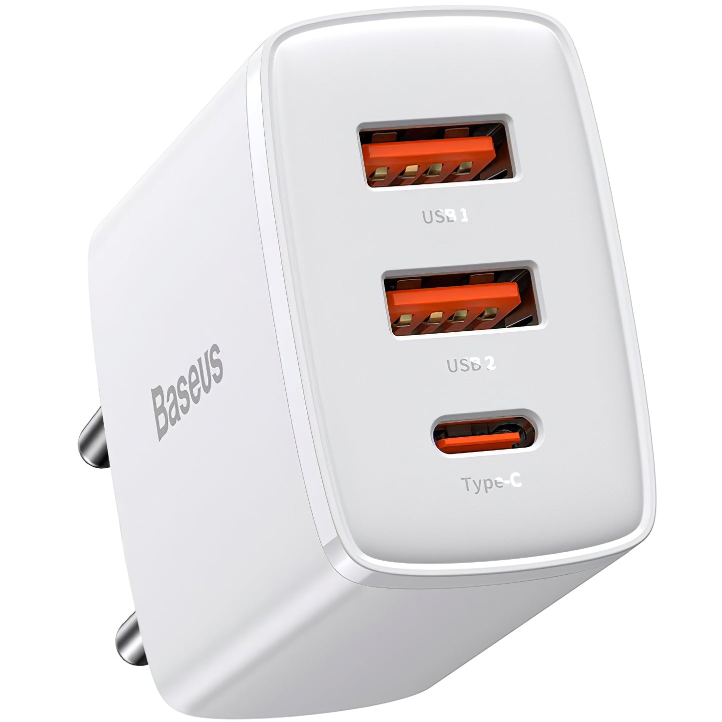 Baseus Compact hálózati töltő, 30W, 1 x USB-C - 2 x USB-A, fehér CCXJ-E02