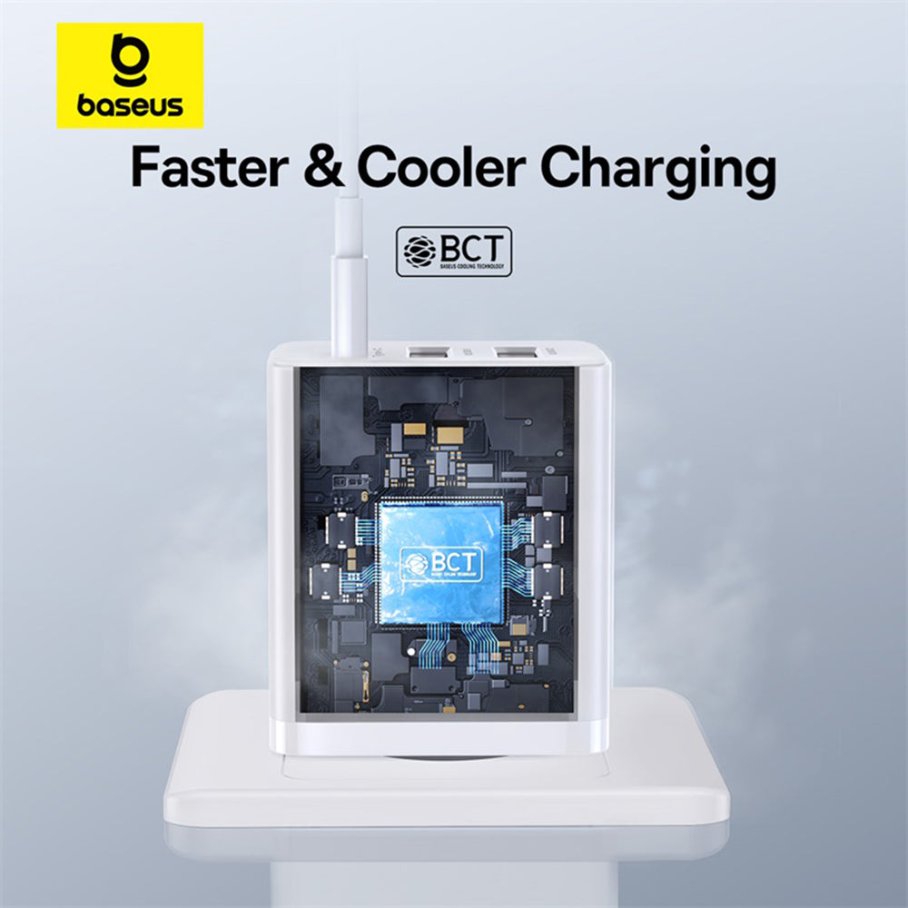 Baseus Cube hálózati töltő, 30W, 3A, 2 x USB-A - 1 x USB-C, Fehér P10111402213-00