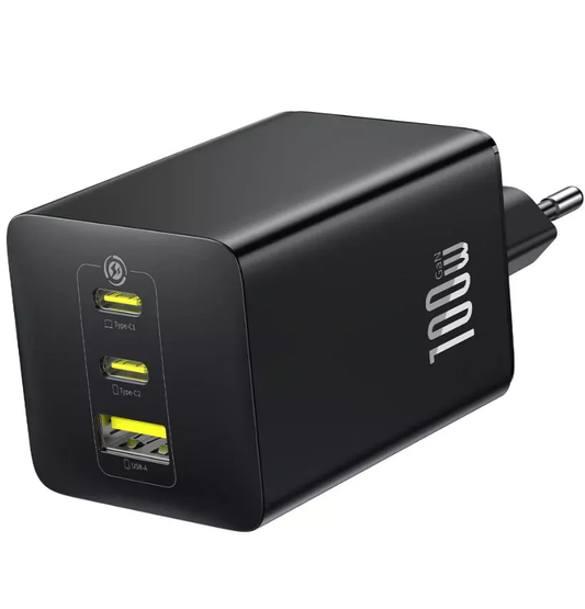 Baseus EnerFill FE11 hálózati töltő, 100W, 5A, 1 x USB-A - 2 x USB-C, szürke P10182102123