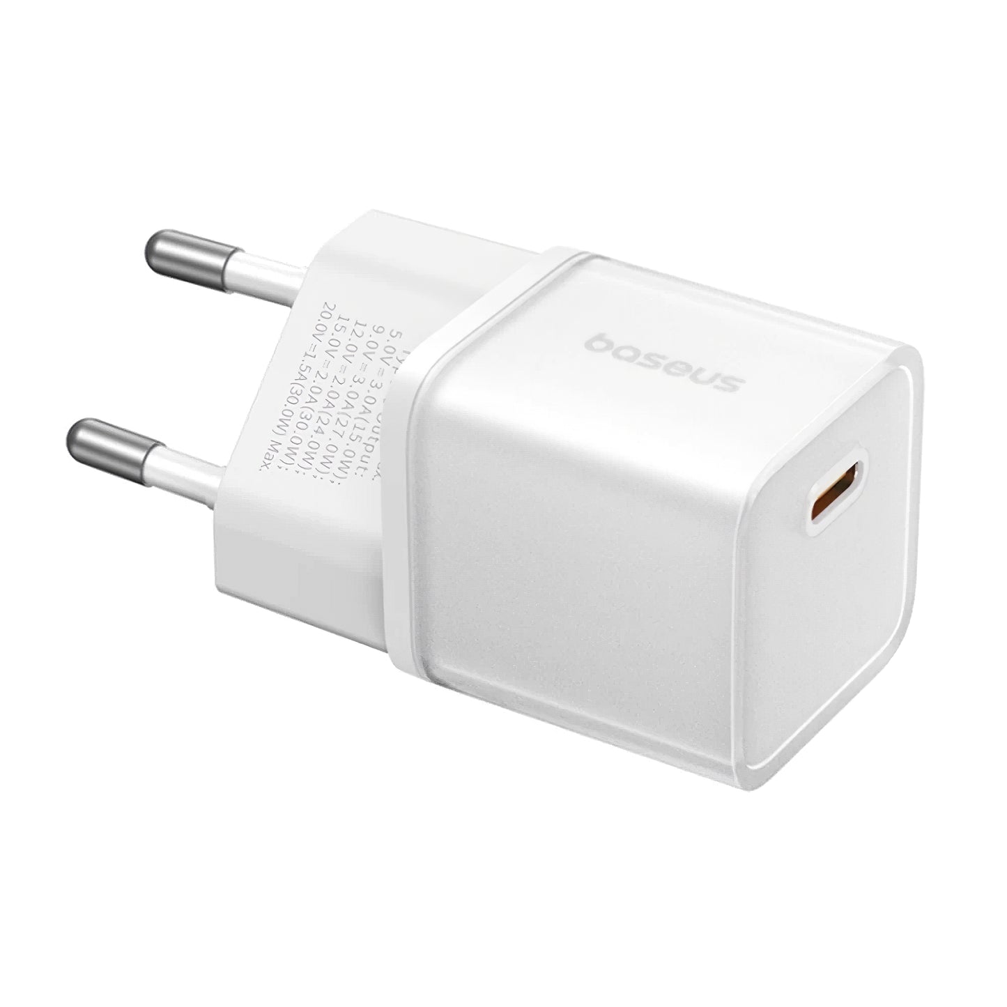 Baseus GaN5S hálózati töltő GaN5S, 20W, 3A, 1 x USB-C, fehér P1016250503213-00