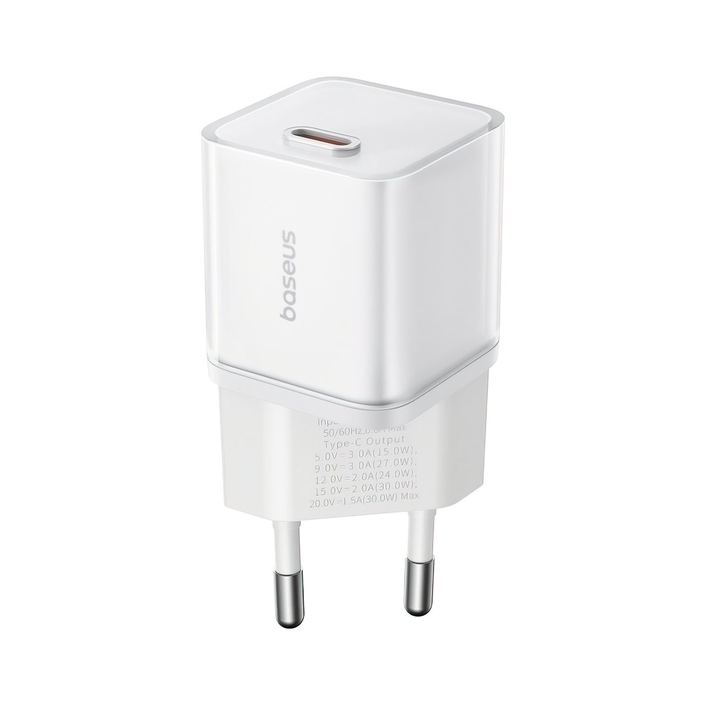 Baseus GaN5S Hálózati Töltő, 30W, 3A, 1 x USB-C, Fehér P10162504213-00